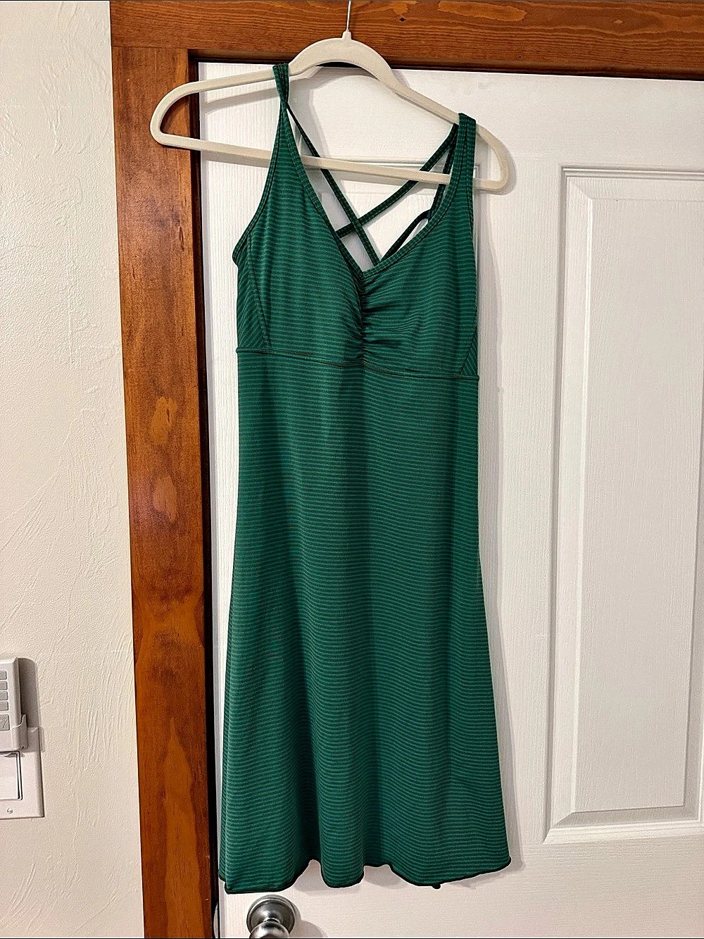 prAna Elixir Dress Striped Mini Green & Blue
